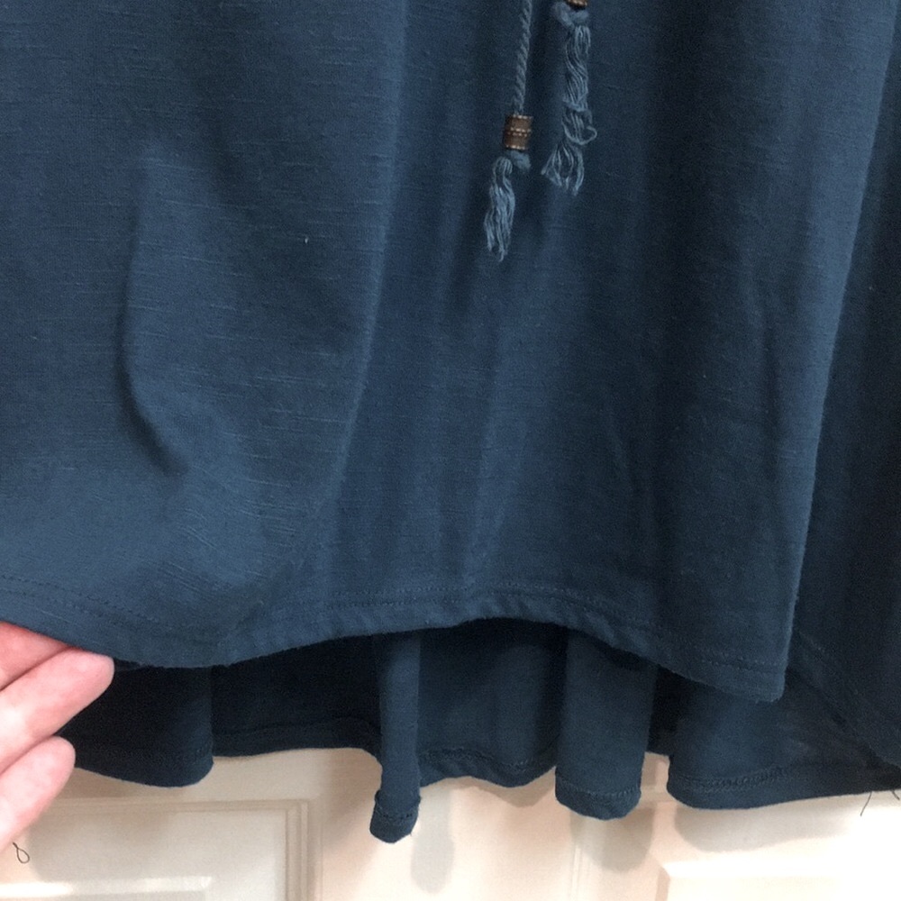 Teal Crochet Lace-Up Top - Picture 6 of 12